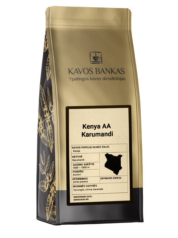 Kavos Bankas Kenya AA Karumandi Estate Kavos pupelės 250 g