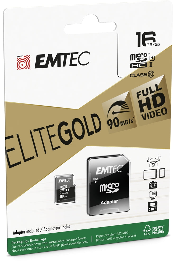 Emtec mSD 16GB UHS-I U1 EliteGold
