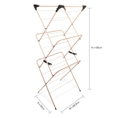 Beldray LA0531619ROSEFEU7 3-Tier Clothes Airer - Rose Gold