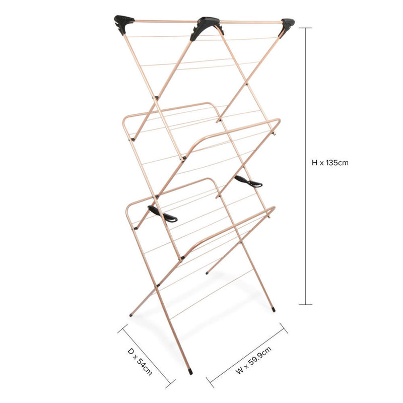 Beldray LA0531619ROSEFEU7 3-Tier Clothes Airer - Rose Gold