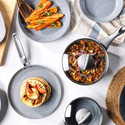 Salter BW02986G1EU7 Marblestone 3-Piece Saucepan Set - 16/18/20cm