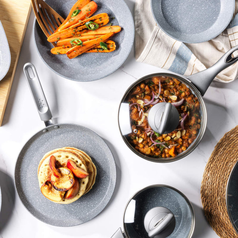 Salter BW02986G1EU7 Marblestone 3-Piece Saucepan Set - 16/18/20cm