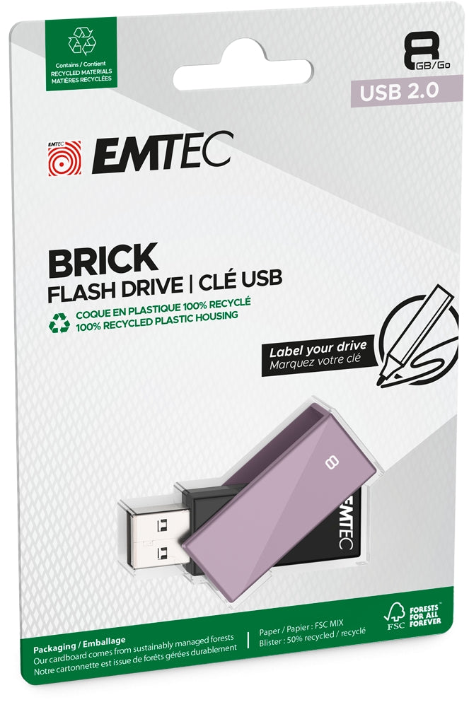 Emtec USB2.0 C350 8GB Brick Purple