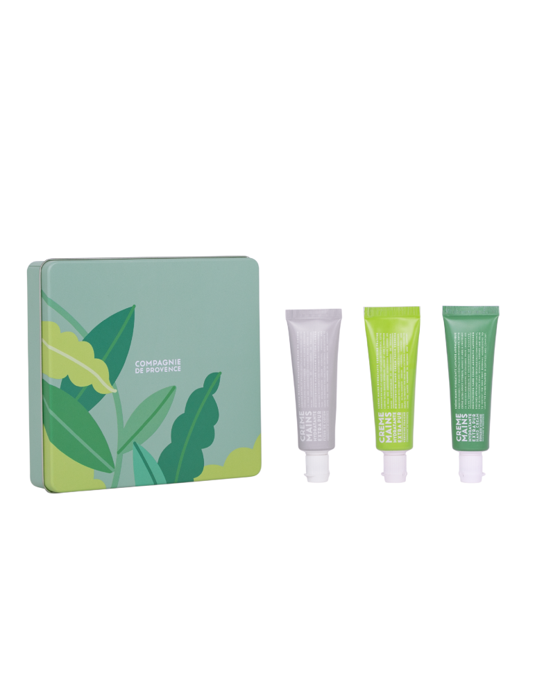 CDP rinkinys „Shades of Green“ (Cotton, Verbena, Rosemary rankų kremai 30 ml)