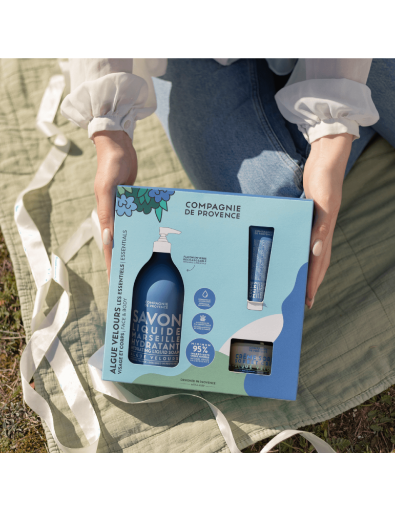 CDP rinkinys „Velvet Seaweed“ (muilas 495ml, veido kremas 50 ml, rankų kremas 30 ml)