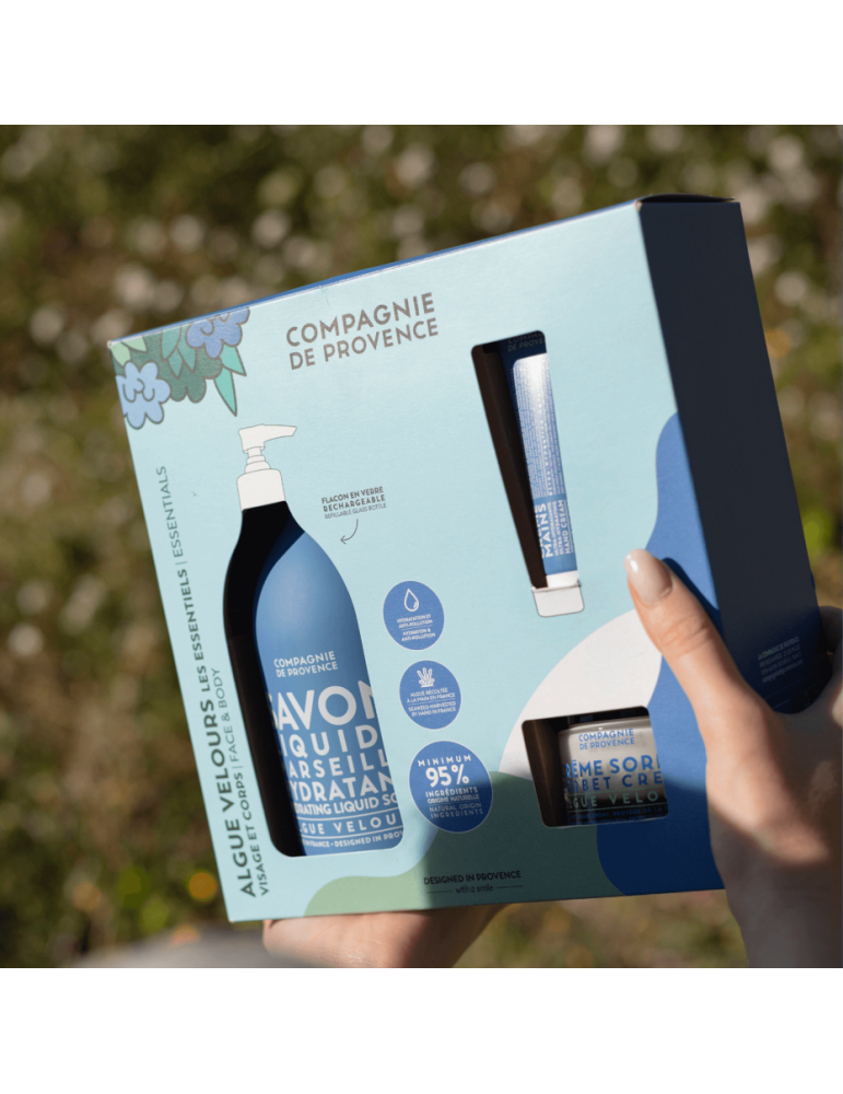 CDP rinkinys „Velvet Seaweed“ (muilas 495ml, veido kremas 50 ml, rankų kremas 30 ml)