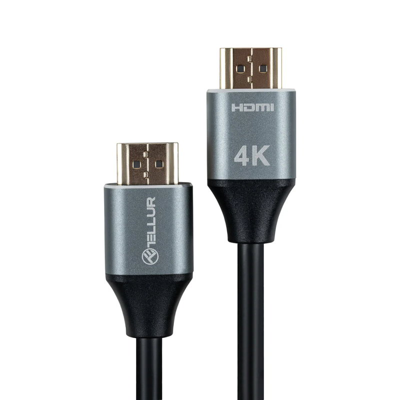 Кабель Tellur High Speed ​​HDMI 2.0, 4K, 18 Гбит/с, Ethernet, позолоченный, 3 м, черный