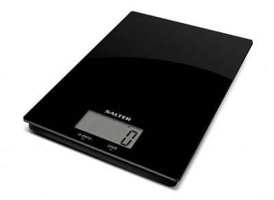 Salter 1170 BKDRCEU16 Ультратонкие стеклянные цифровые кухонные весы - черные