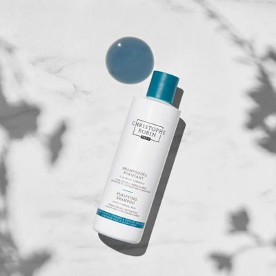 Christophe Robin Purifying MINI Shampoo valantis šampūnas su terminiu moliu, 75 ml.