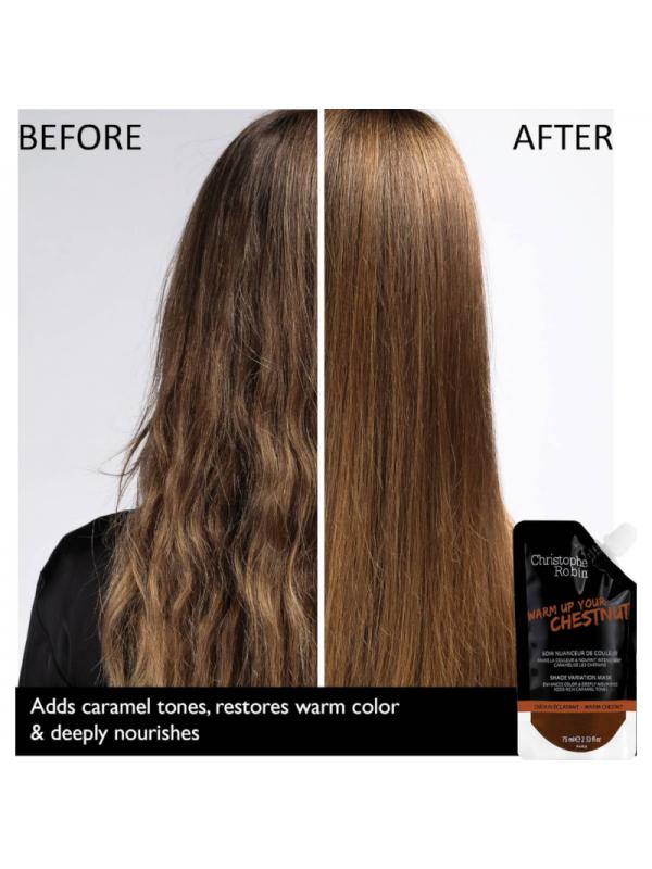 Christophe Robin SHADE VARIATION MASK - WARM CHESTNUT coloring hair mask, 250 ml