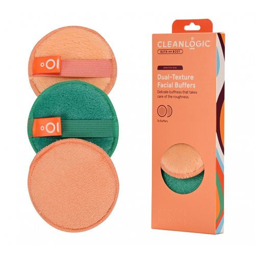 Cleanlogic Sensitive Skin Dual-Texture face scrubbing sponges 3 pcs. 