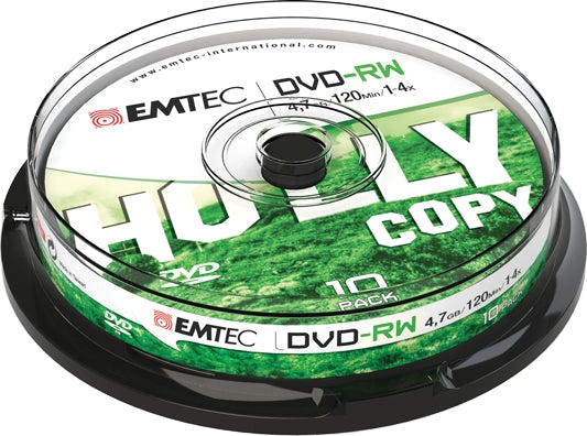 Emtec DVD-RW 4,7GB 1-4x Holly Copy 10 pcs  Cake Box