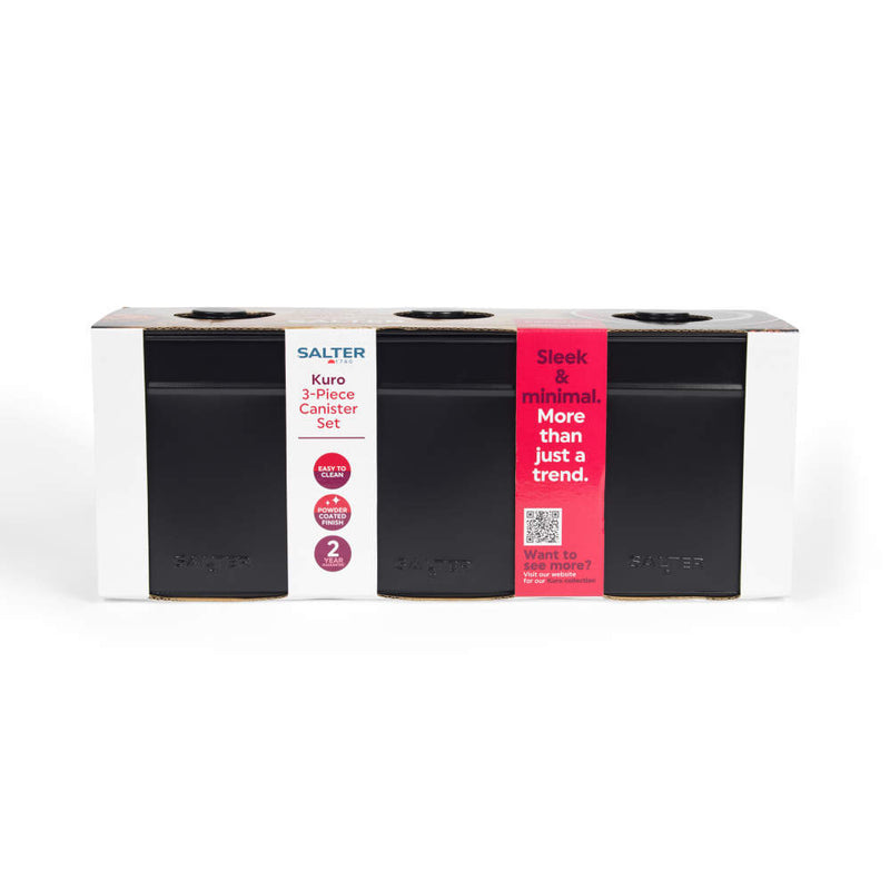 Salter BW124571EU7 Kuro 3-Piece Canister Set
