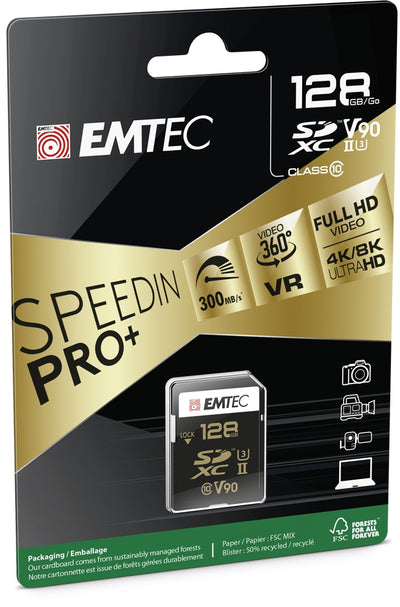 Emtec SD 128GB UHS-II V90 SpeedIN Pro+