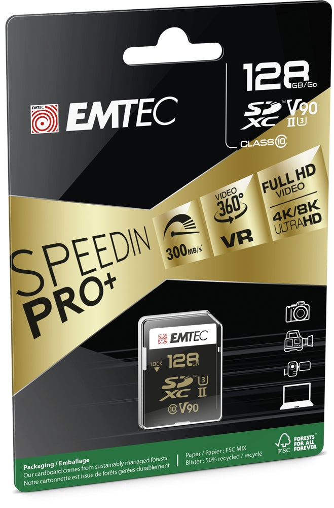 Emtec SD 128GB UHS-II V90 SpeedIN Pro+
