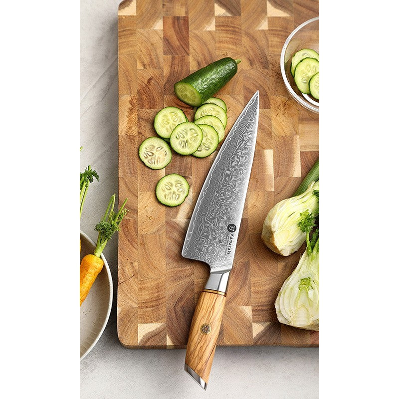 Damasko plieno peilis Kamazaki Chef knife KZ37KN, 22 cm