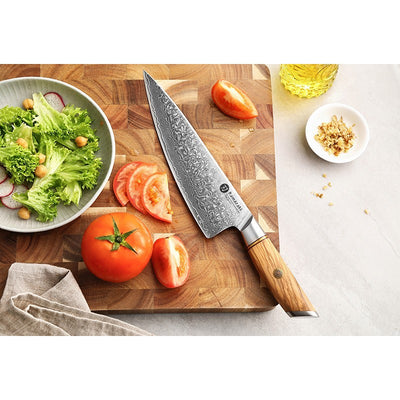 Damasko plieno peilis Kamazaki Chef knife KZ37KN, 22 cm