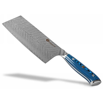 Damasko plieno peilis Kamazaki Chinese Chef's Knife KZI401KN, 17,5 cm