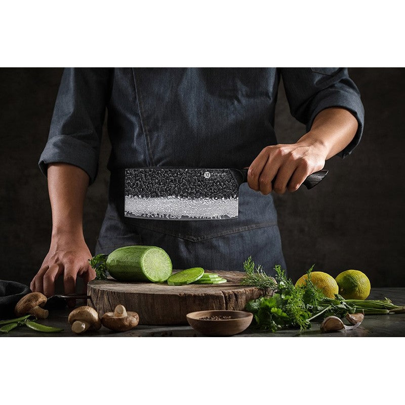 Damasko plieno peilis Kamazaki Cleaver Knife, KZ51KN, 18 cm