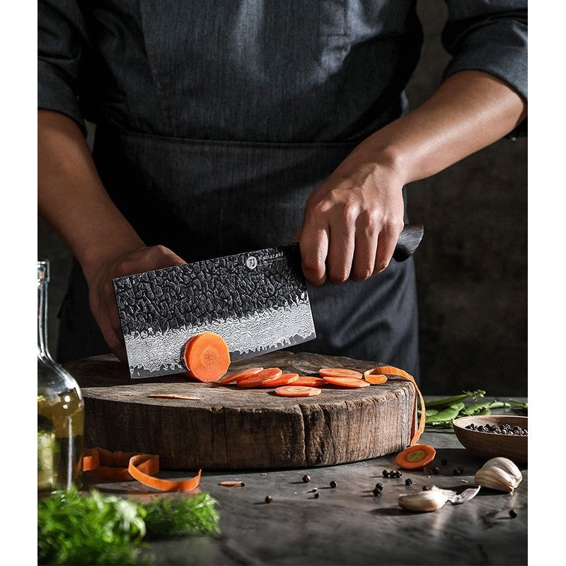 Damasko plieno peilis Kamazaki Cleaver Knife, KZ51KN, 18 cm