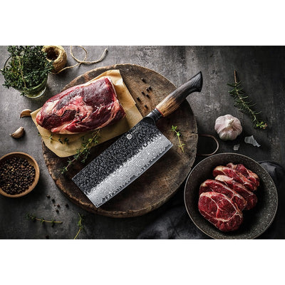 Damasko plieno peilis Kamazaki Cleaver Knife, KZ51KN, 18 cm