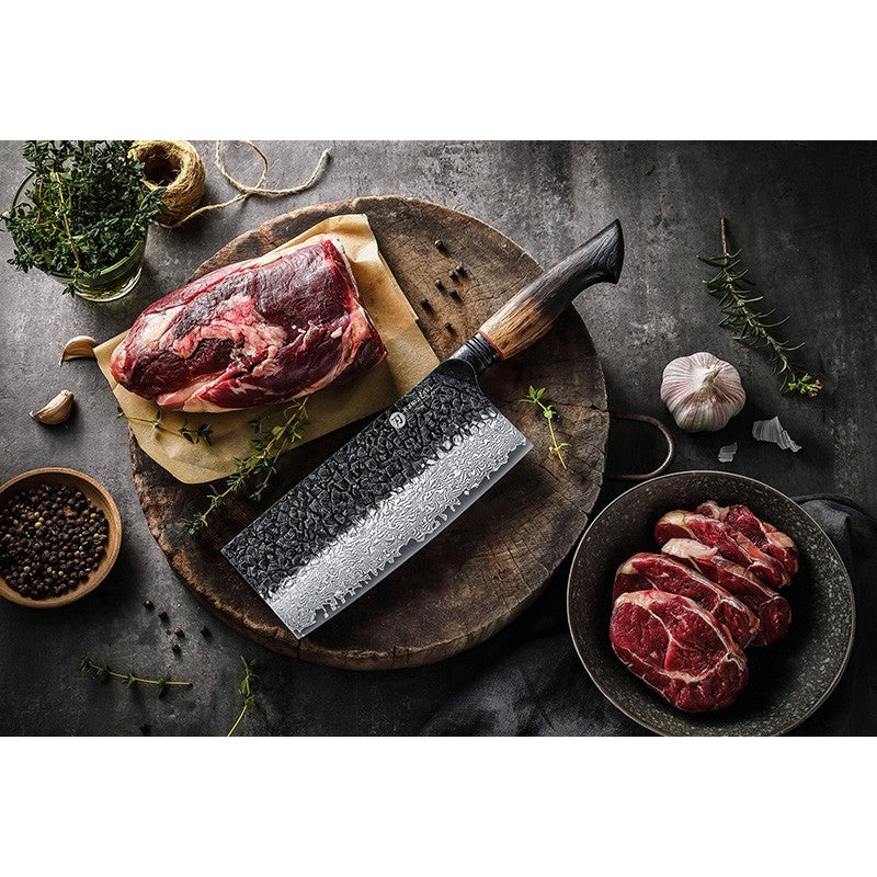 Damasko plieno peilis Kamazaki Cleaver Knife, KZ51KN, 18 cm