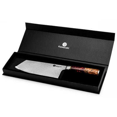 Нож из дамасской стали Kamazaki Cleaver KZI201KN, 19 см