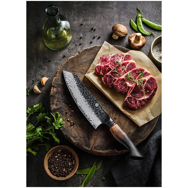 Damasko plieno peilis Kamazaki Santoku Knife, KZ49KN, 19 cm