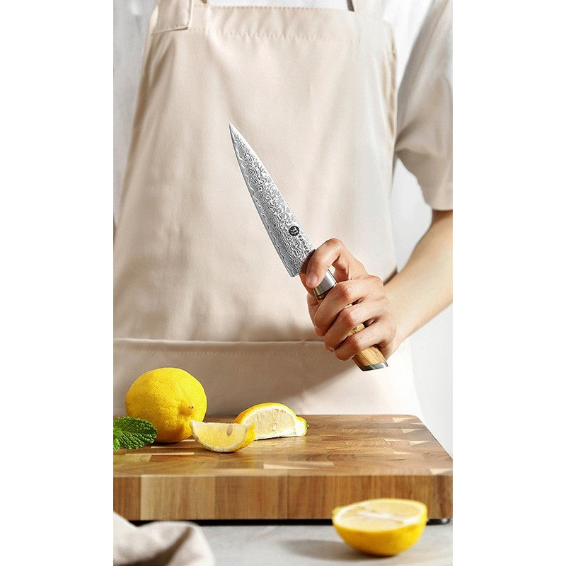 Damasko plieno peilis Kamazaki Utility Knife KZ39KN, 13 cm