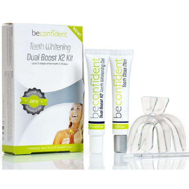 Набор для отбеливания зубов BeConfident Teeth Whitening Dual Boost X2 Kit BEC122097, без пероксида, капо, 10 мл отбеливающего геля и 10 мл средства для отбеливания зубов