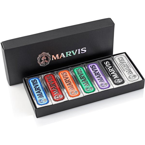 Marvis Black Box Set Dantų pastų rinkinys dėžutėje, 7*25 ml