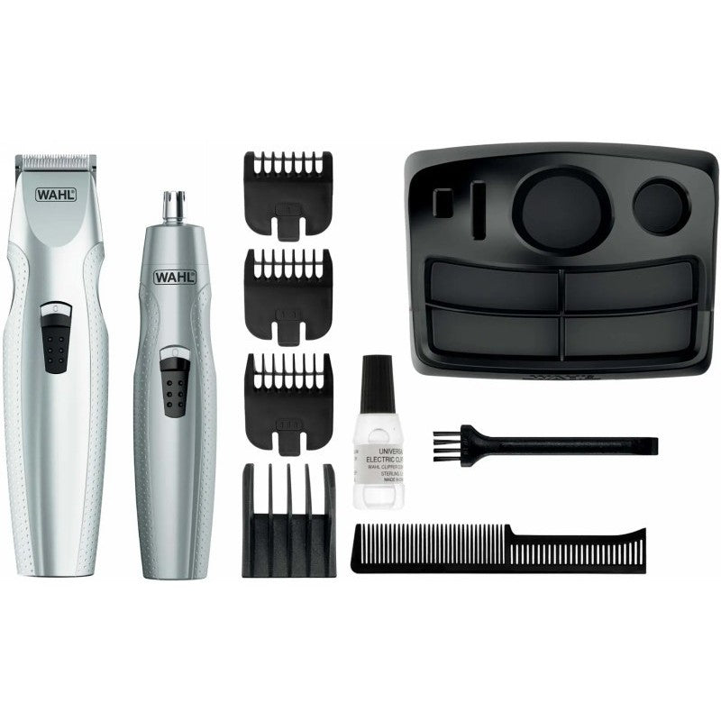 Multi-functional device WAHL Home Mustache &amp; Beard Trimmer Duo WAH05606-308, silver color, set: beard and mustache hair trimmer-trimmer and nose and ear hair trimmer
