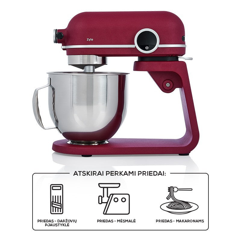 Daugiafunkcinis mikseris Zyle ZY01RSM, 800 W, raudonas