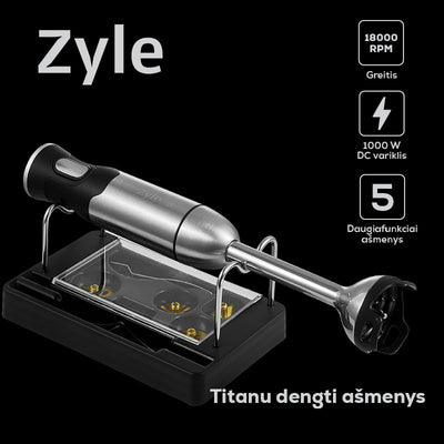 Многофункциональный измельчитель продуктов Zyle с лезвиями с титановым покрытием ZY101PRO, 1000 Вт