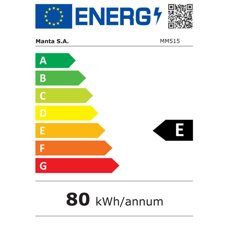 Manta MM515PSL Fridge 46L Silver inox/black