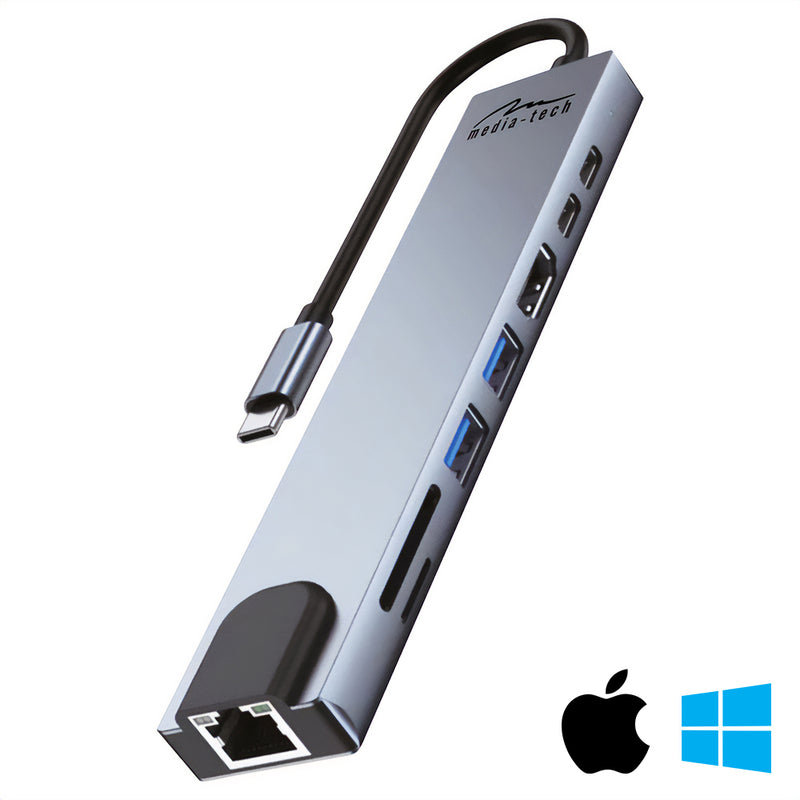 Media-Tech MT5046 8in1 USB-C LAN HUB PRO