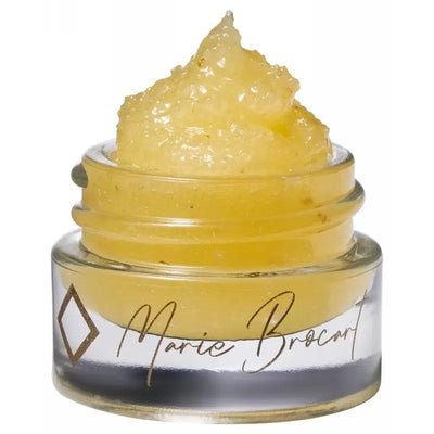 Moisturizing, regenerating lip scrub Marie Brocart Intensive Regenerating Lip Scrub With 24K Gold Flakes MAR30038, with gold particles, mango scent, 8 g