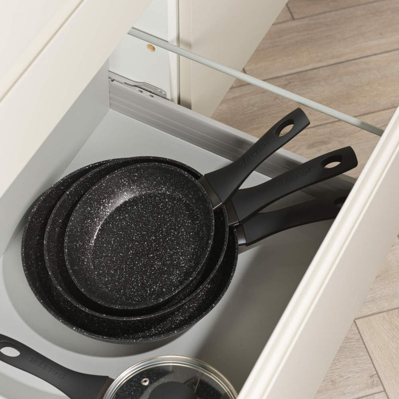 Salter BW11459BRMFOB Megastone Thermo Collar 3-Piece Frying Pan Set - 20/24/28cm