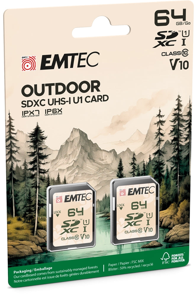 Emtec SD 64GB UHS-I U1 V10 Outdoor 2 pcs