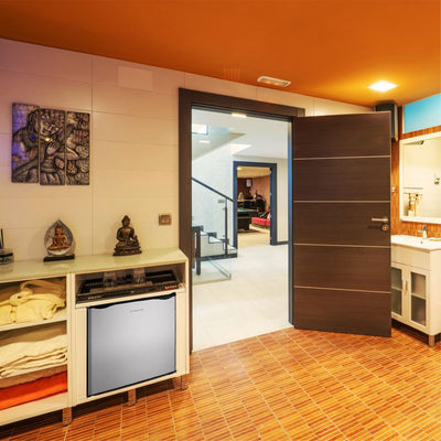 Manta MM515PSL Fridge 46L Silver inox/black