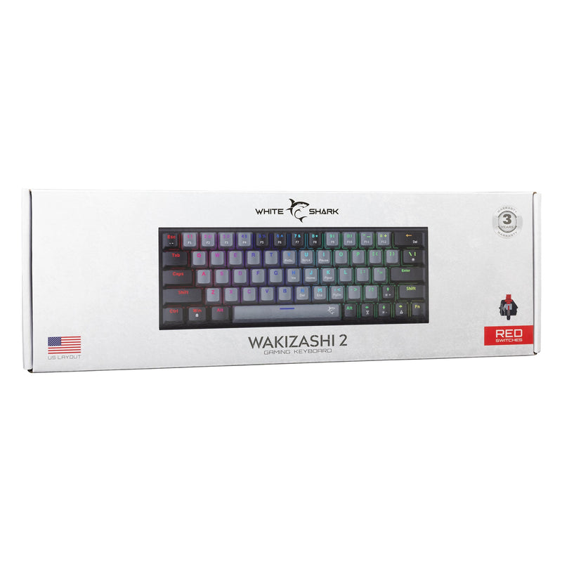 White Shark GK-002711V2  Wakizashi 2 Grey-Black US Red Switches