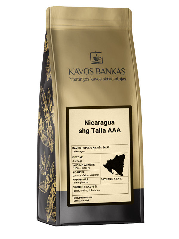 Kavos Bankas Nicaragua shg Talia AAA Kavos pupelės 1000 g