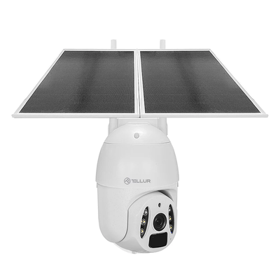 Солнечная камера Tellur Smart WiFi P&amp;T 3MP, 2K UltraHD, PIR, солнечная панель 20 Вт, белая
