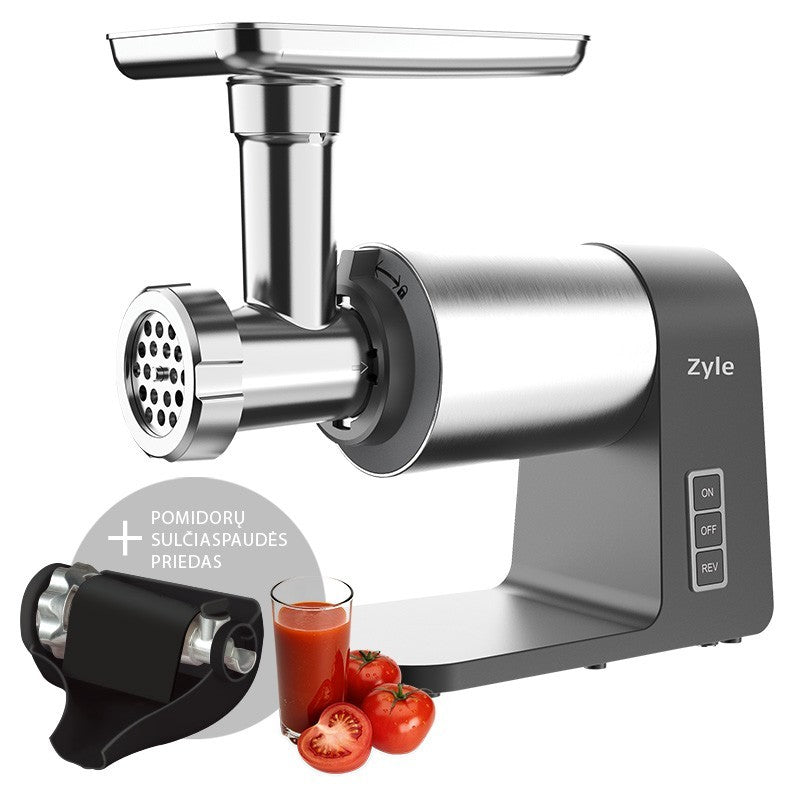 Electric meat grinder Zyle ZY192TMG with tomato juicer attachment, 2000 W