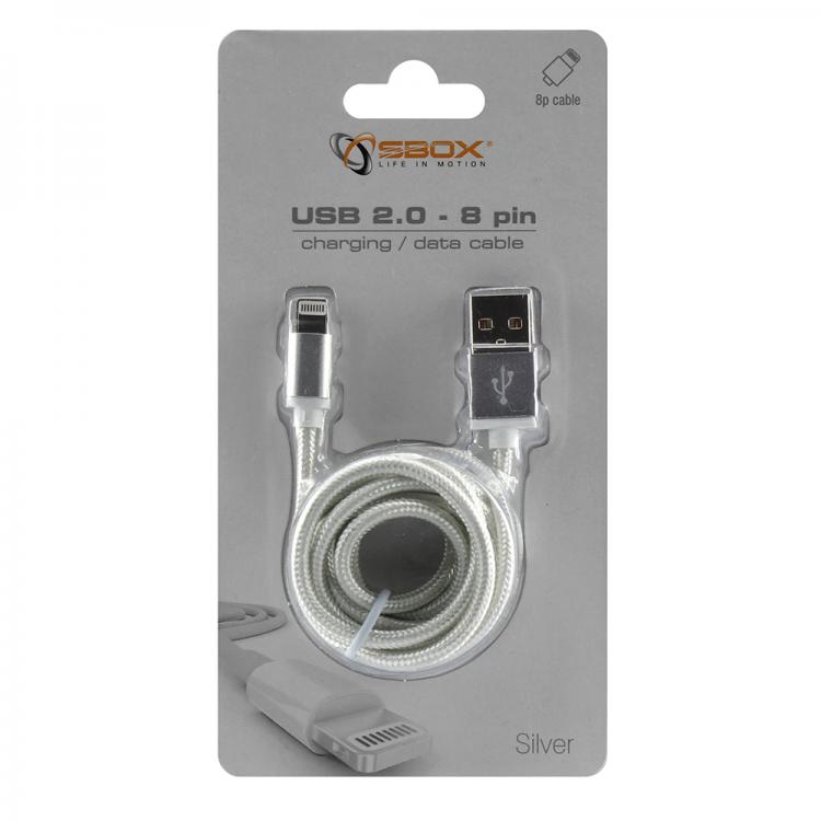 Sbox USB 2.0 8 Pin IPH7-S silver