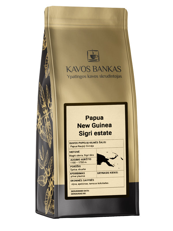 Kavos Bankas Papua New Guinea Sigri Estate Kavos pupelės 1000 g