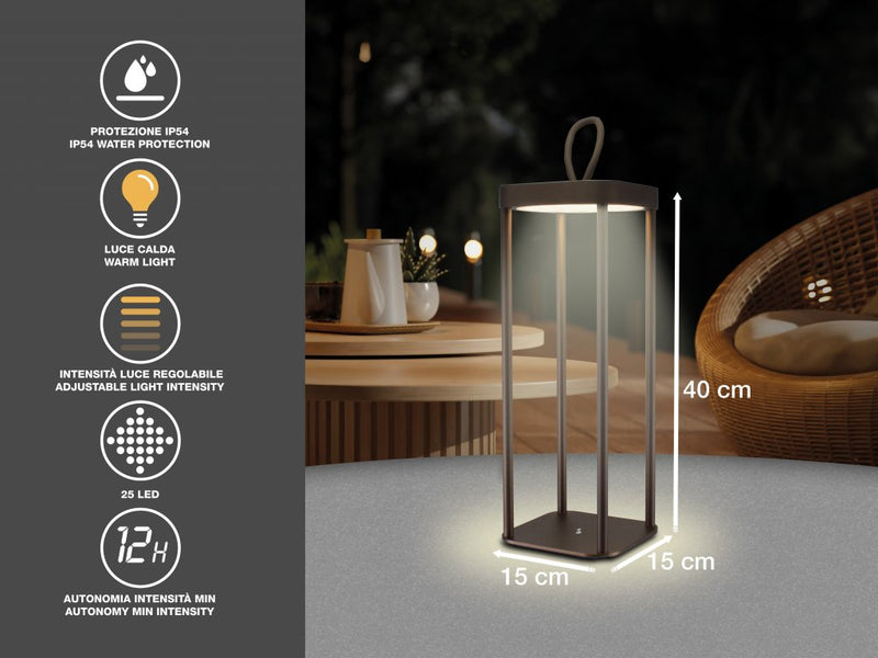 Beper P207ILI102 Rechargeable Lantern Corten