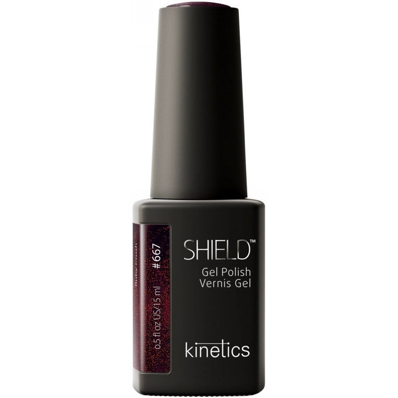 Gelinis nagų lakas Kinetics Winter 2025 Fusion SHIELD 667 Ruby Crush KGP667N, 15 ml