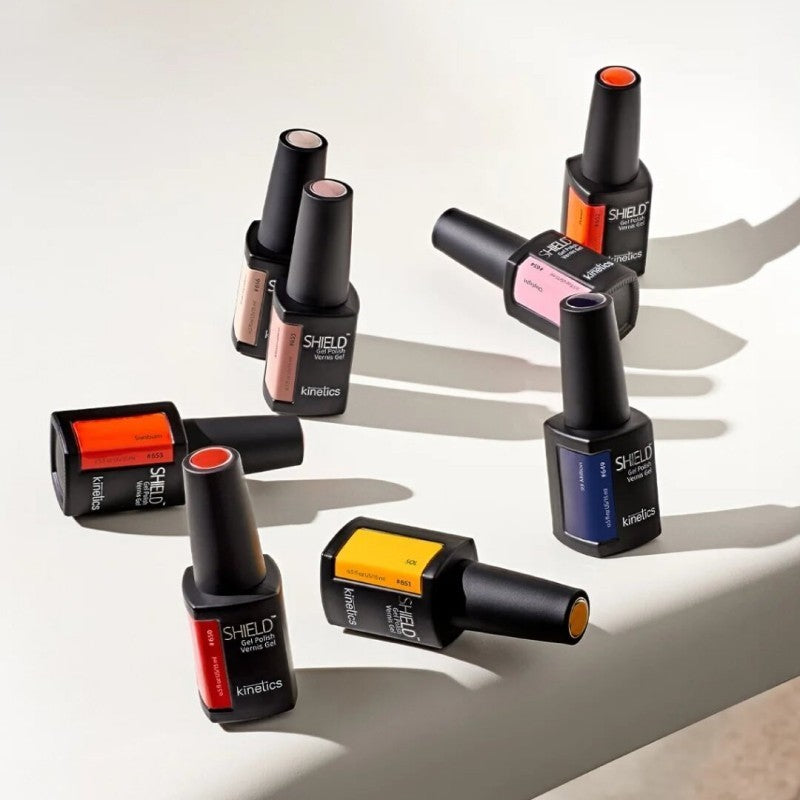 Gelinių nagų lakų rinkinys Kinetics Summer 2025 SOL SHIELD Mini Display KGPK079T