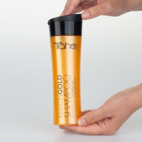 Plaukų šampūnas su aktyviu keratinu Keratin Gold TAHE, 300 ml.